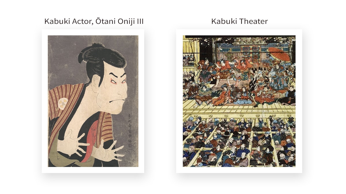 Kabuki Actor, Ōtani Oniji III and the scene of Kabuki theater