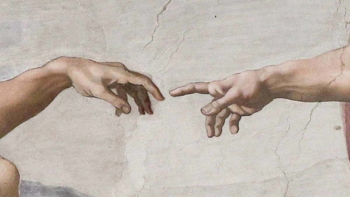 A part of painting from the Creation of Adam. 