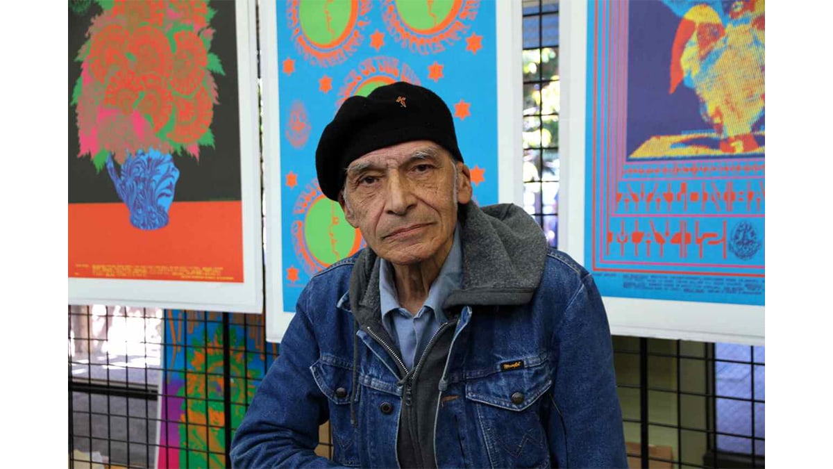 a half sized image of psychedelic artist Victor Moscoso