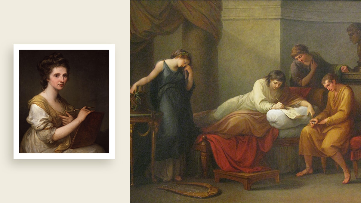Virgil Write his Epitaph at Brindisi by Angelica Kauffman is one of the famous neoclassical art