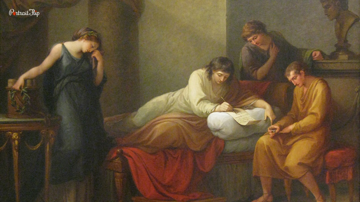Angelica Kauffman's painting Virgil Writing His Epitaph at Brundisi.