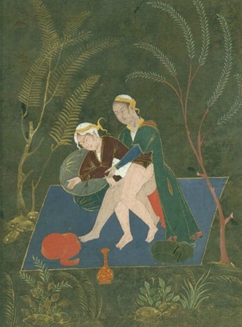 Men engaging in anal sex, Safavid painting, 1660