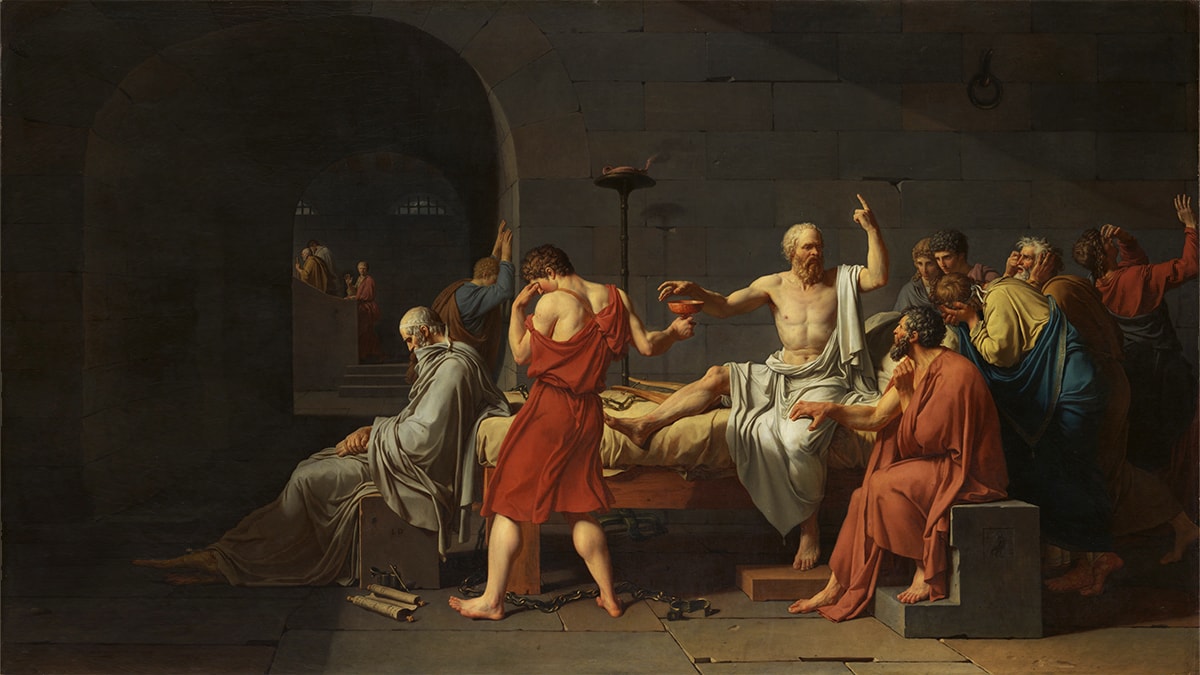 The painting of the death of Socrates