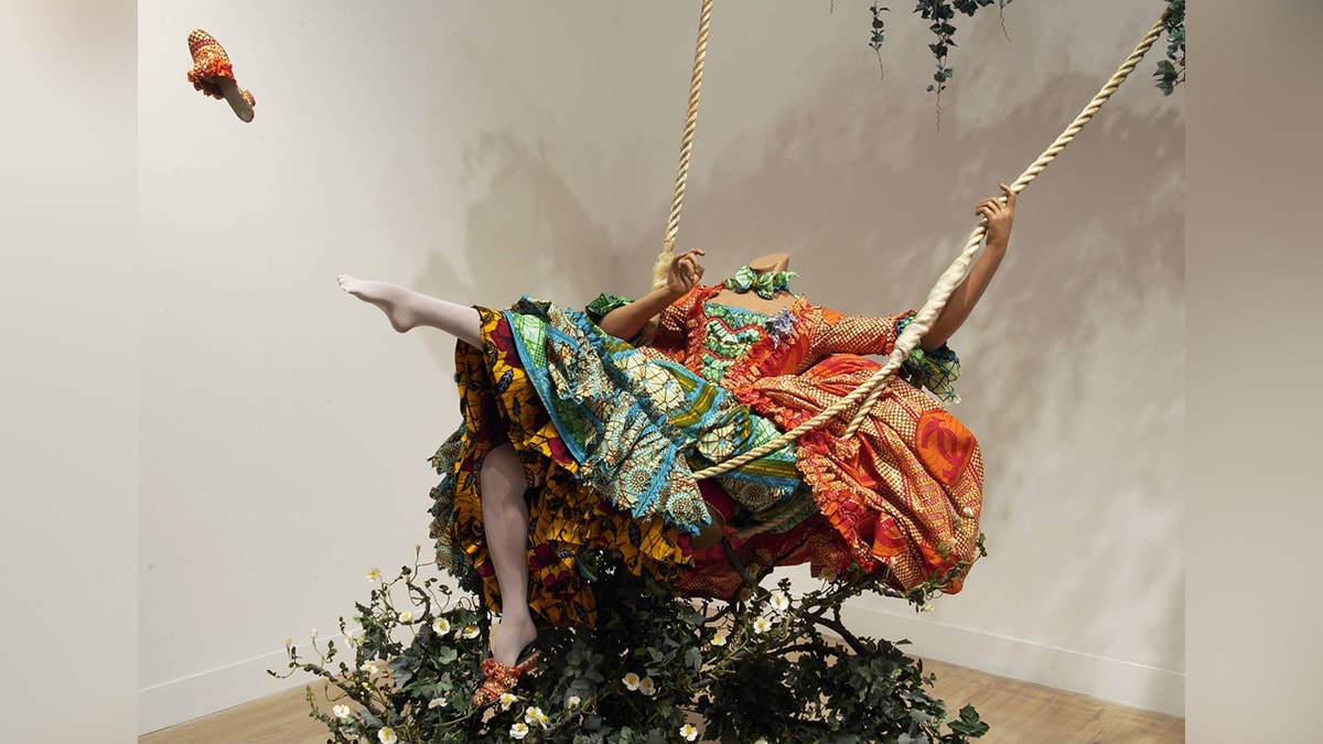 Yinka Shonibare's depiction of The Swing painting. 