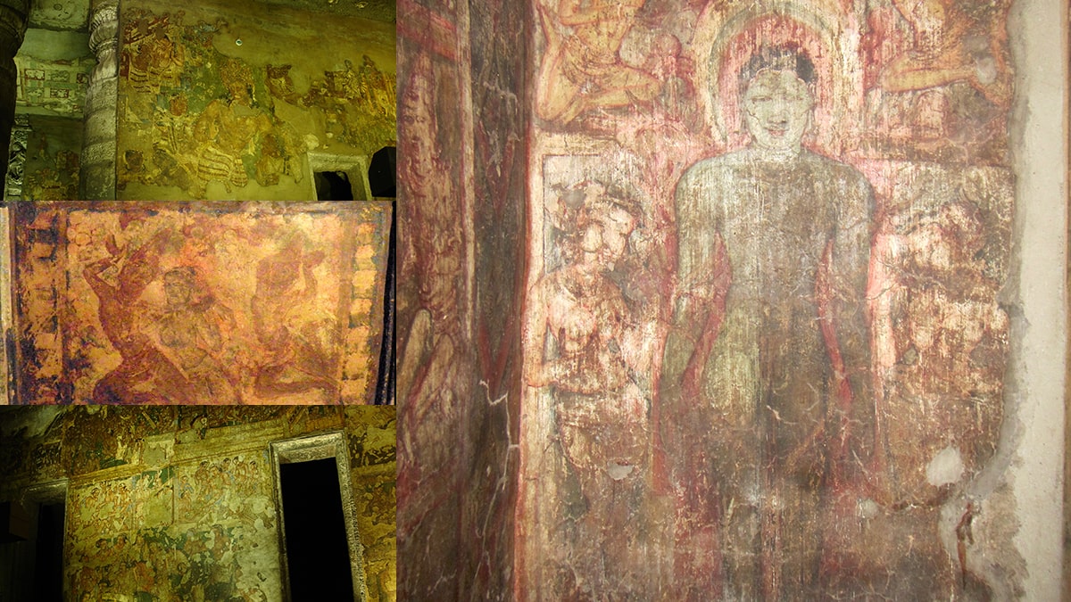 a compilation of Frescoes in Ajanta and Ellora