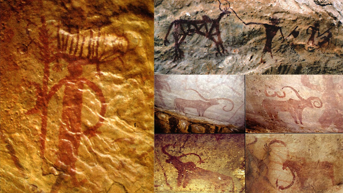 a compilation of several rock art found in Indus Valley