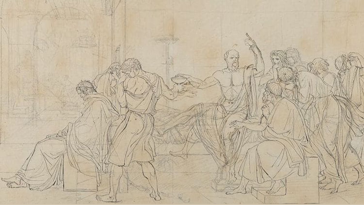 The line sketch of the death of Socrates
