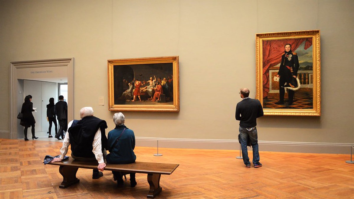 The death of socrates painting housed at the museum.