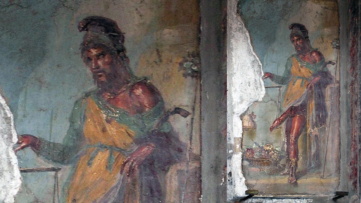 The God of Fertility: Priapus Fresco is one of the famous Roman paintings 