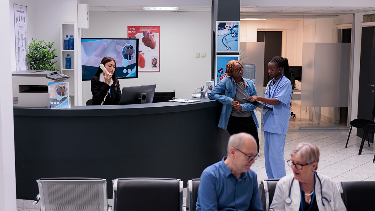 a scene of vet clinic's reception area