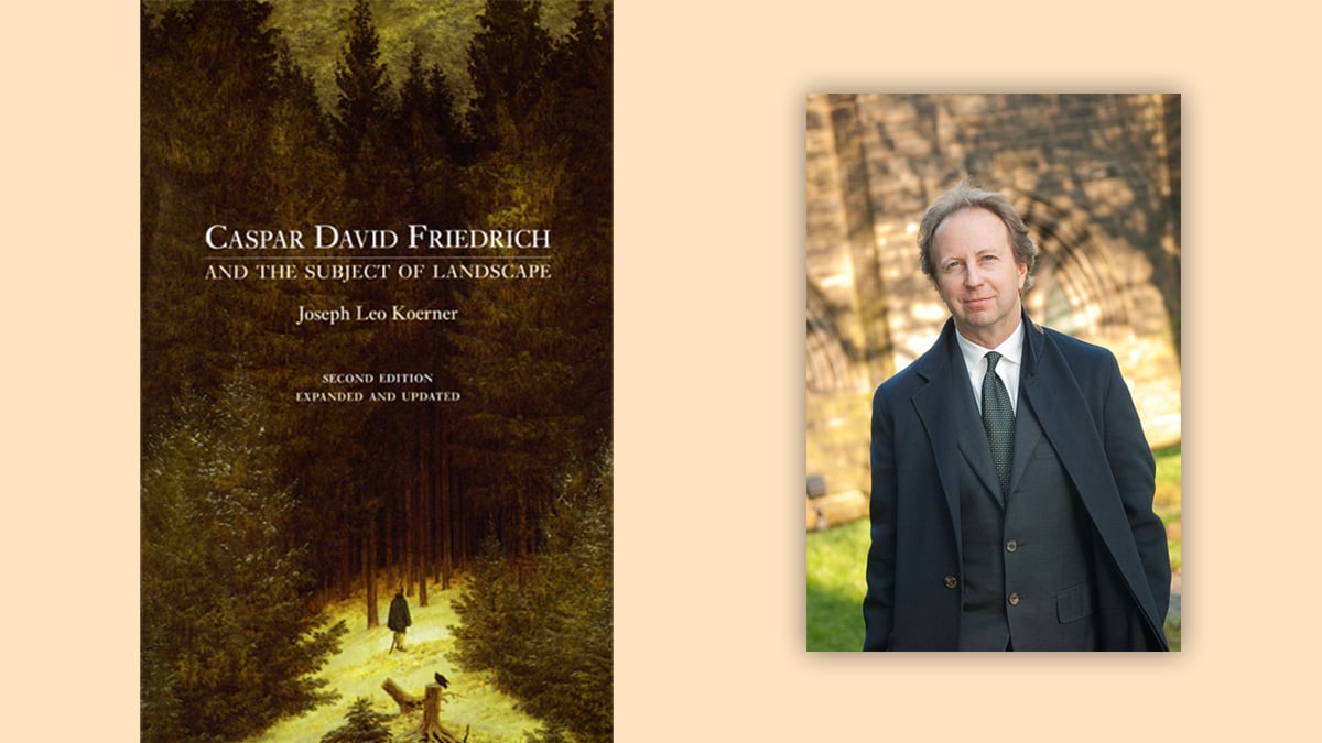 a compilation image of historian Joseph Koerner and Caspar David Friedrich and the Subject of Landscape.