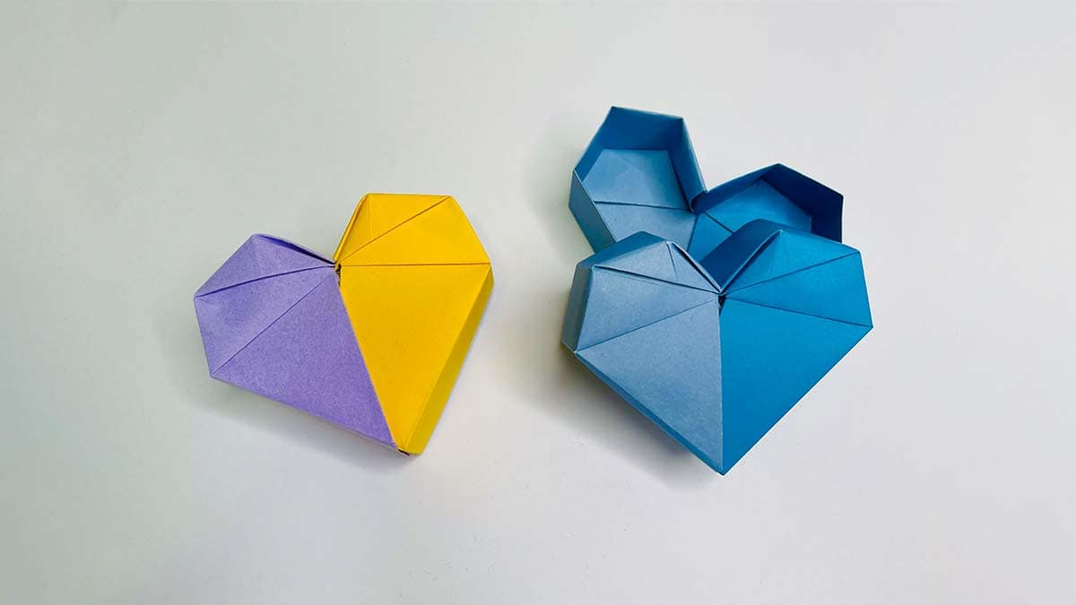 Cute little origami heart boxes