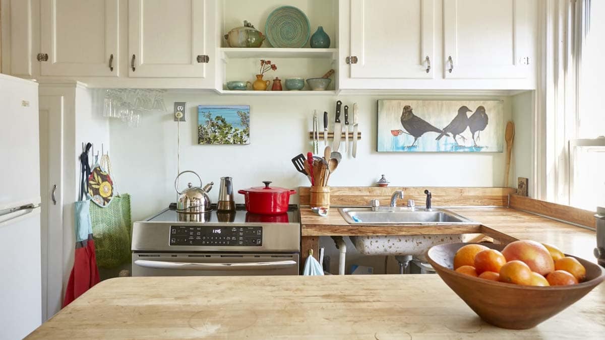 paintings on kitchen top