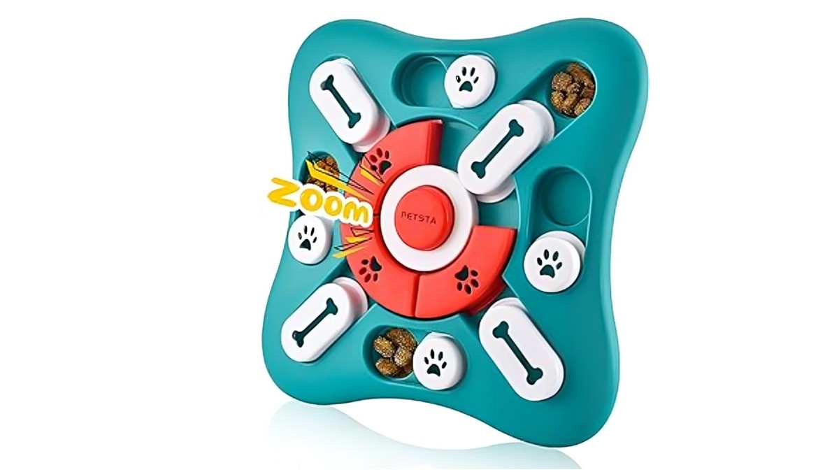 a picture of interactive dog treat puzzle