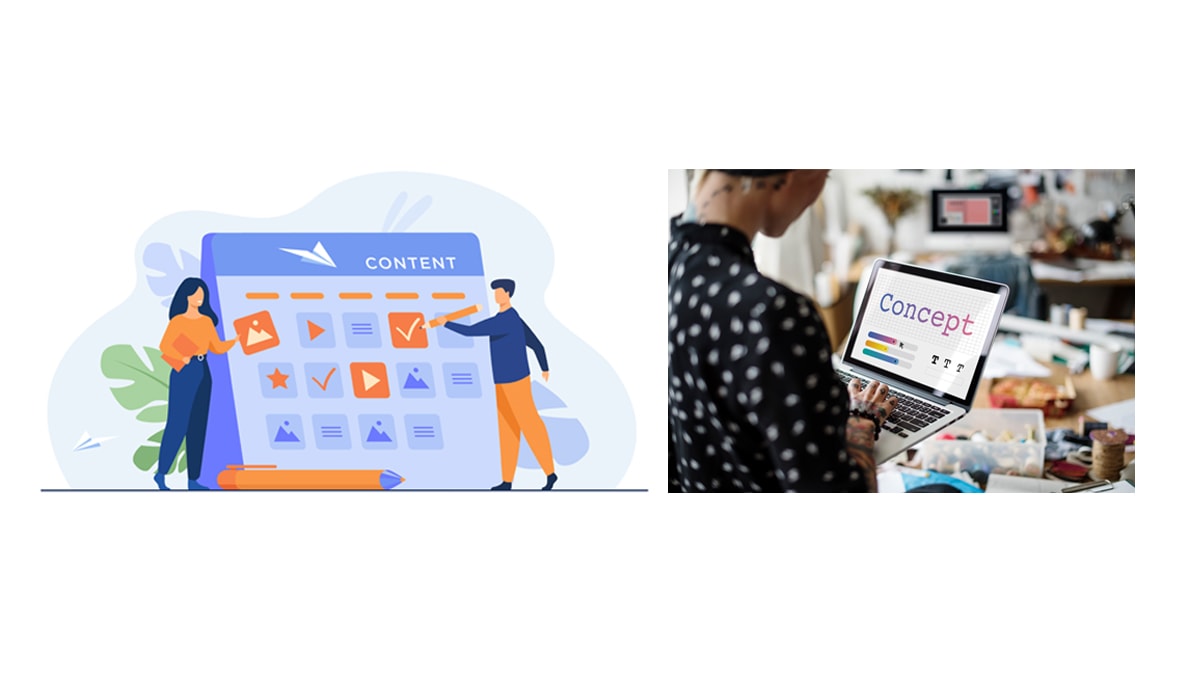showing content strategy.