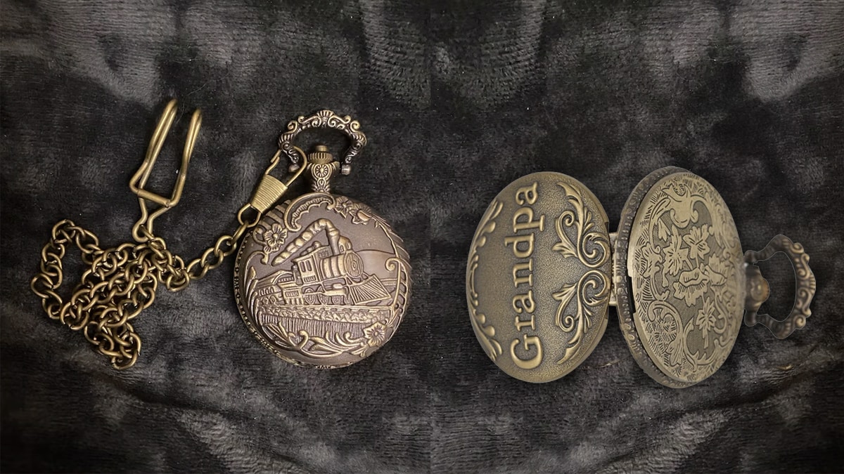 Personalized pocket watch as Christmas gifts for grandpa