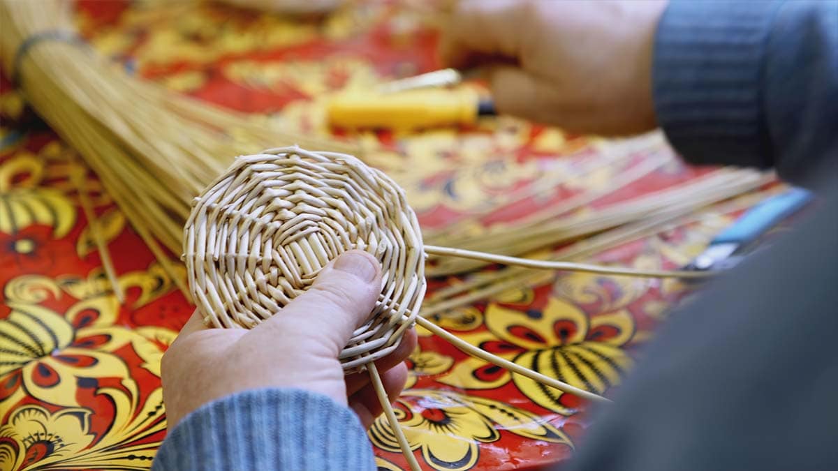 a basket weaving activity