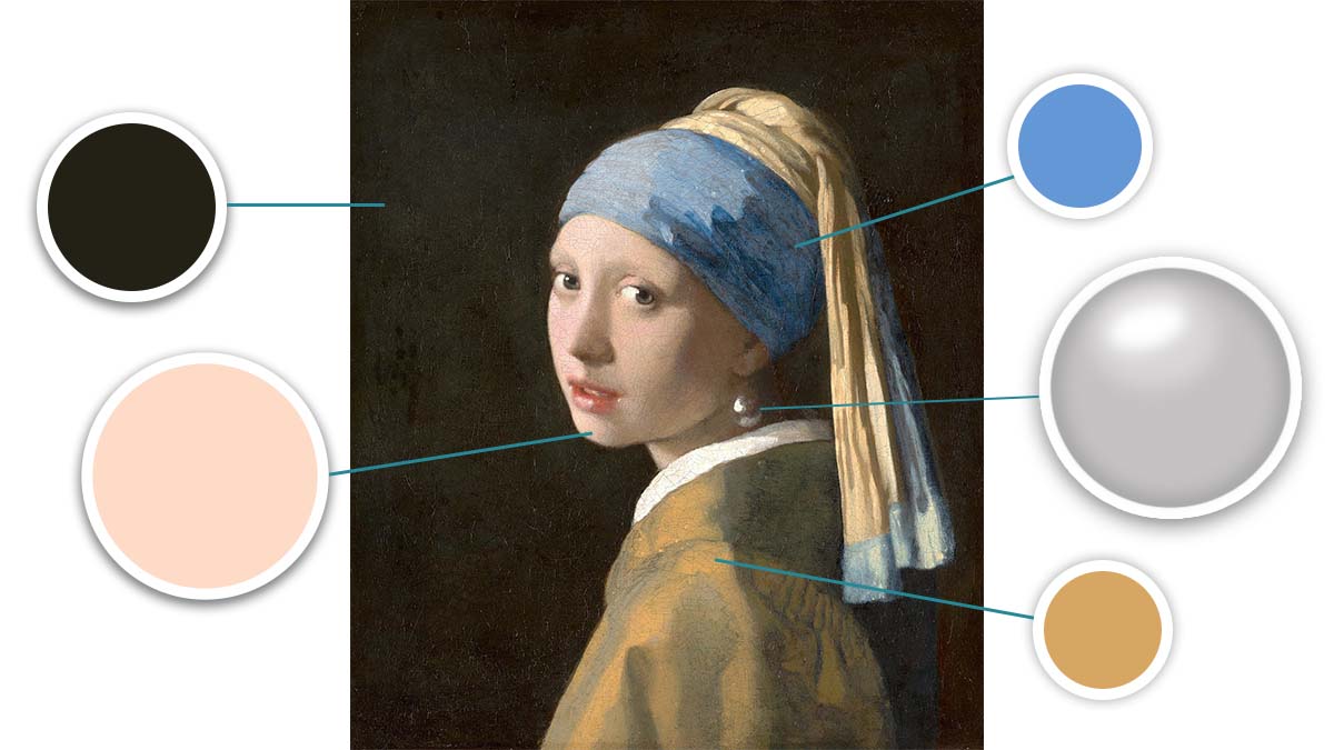 Girl with a Pearl Earring painting depicting colors in art