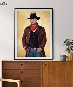 Royal Painting of a man in a Cowboy Costume Placed on a table