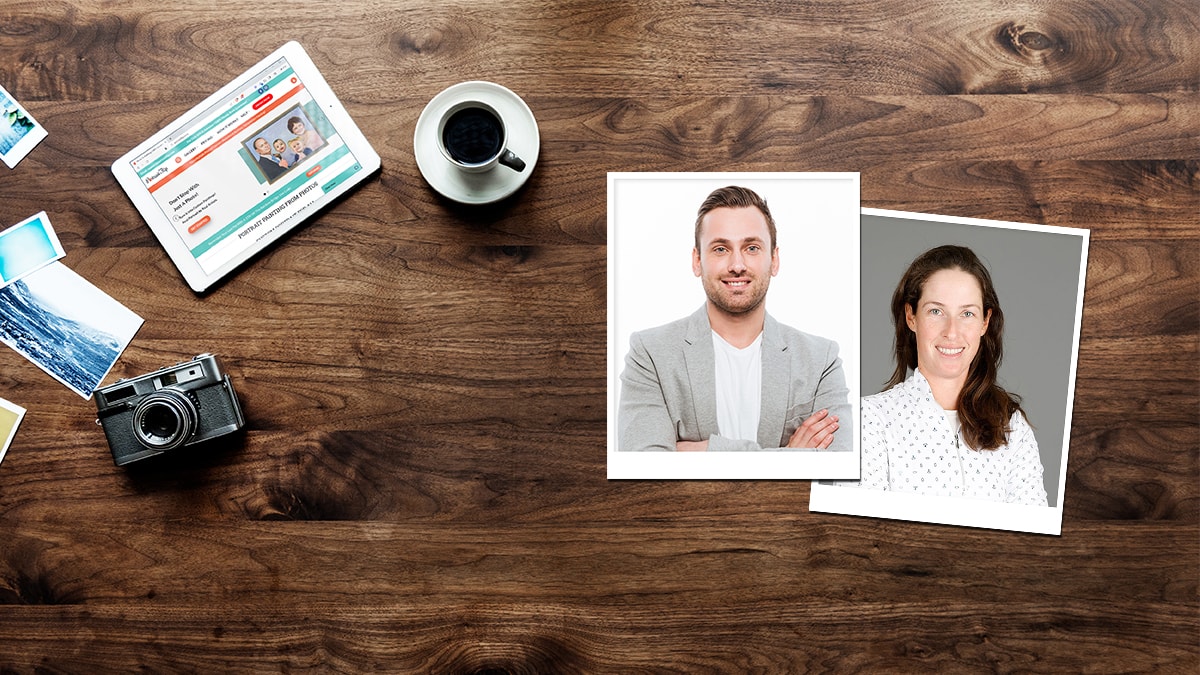 Picture of a man and a woman placed on table