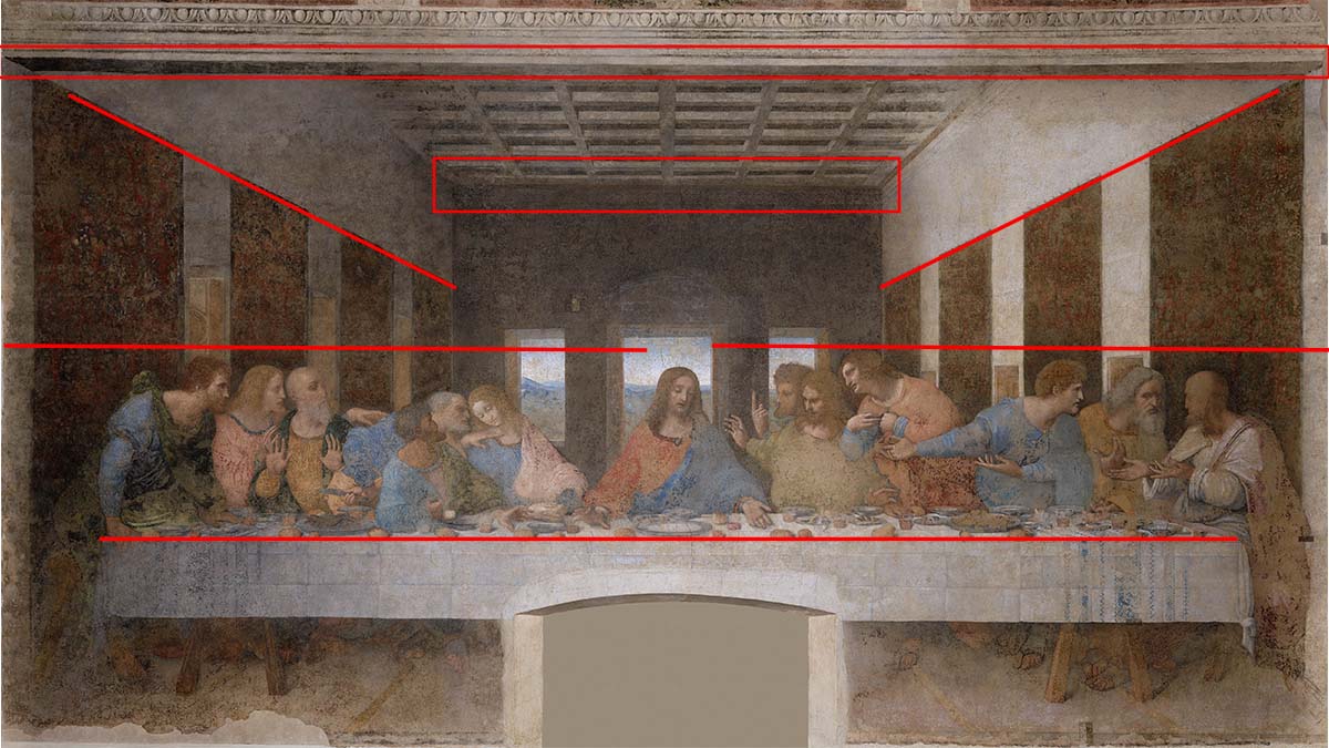 Last Supper painting showing line in art