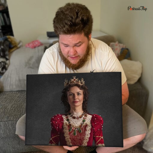 Medieval Queen Human Oil Portraits - Image 2