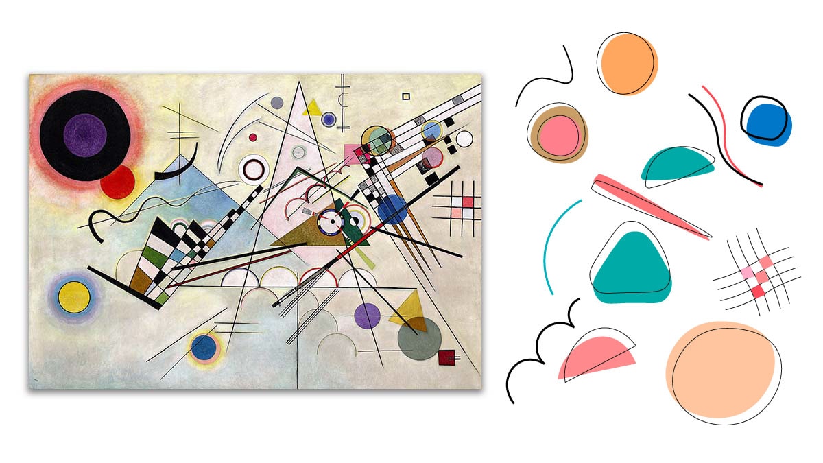 Kandinsky’s Composition 8 showing shape in art
