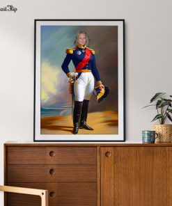 Royal Portrait of an old woman dressed as Warrior Princess is placed on table