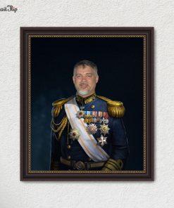 Royal Portrait of a man dressed as Regency General mounted on wall