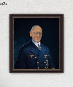 Portrait of an old man in a Commander costume
