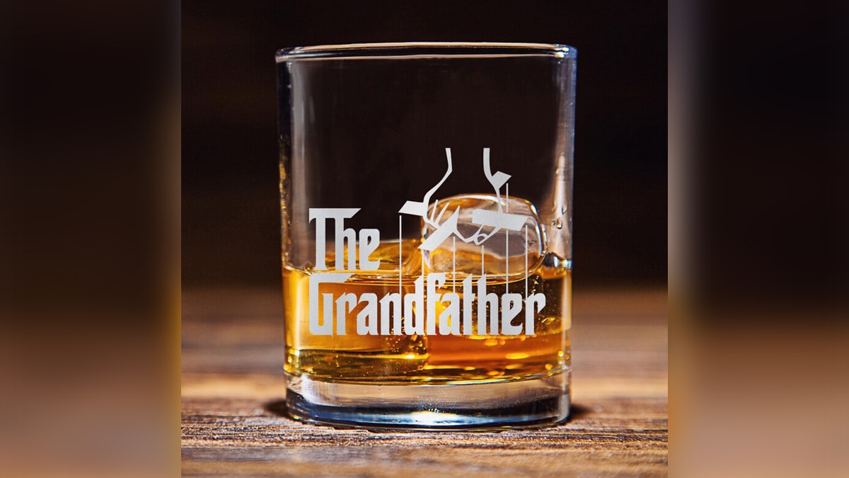 Personalized whiskey glass as Christmas gifts for grandpa