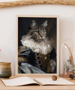 Royal Portrait of a cat dressed as a Sassy Queen