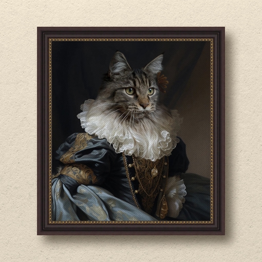 Portrait of a cat as royal sassy queen