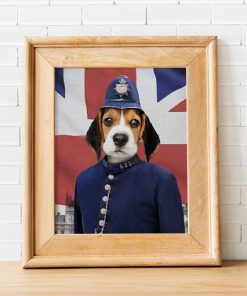 Royal Pet Portrait of a dog as sergeant is placed on table
