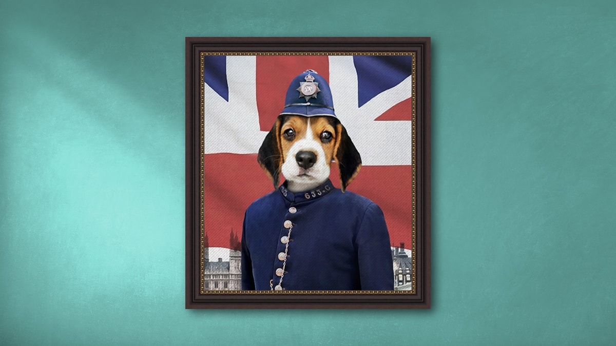 Royal Pet Portrait of a dog as sergeant