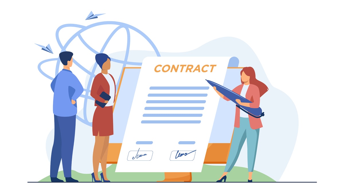 a contract being signed