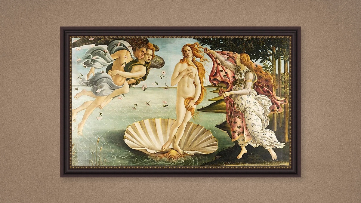 the birth of venus is a painting that showcases the theme of ideal figures