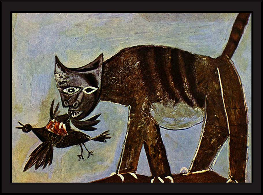 Cat Catching a Bird by Pablo Picasso