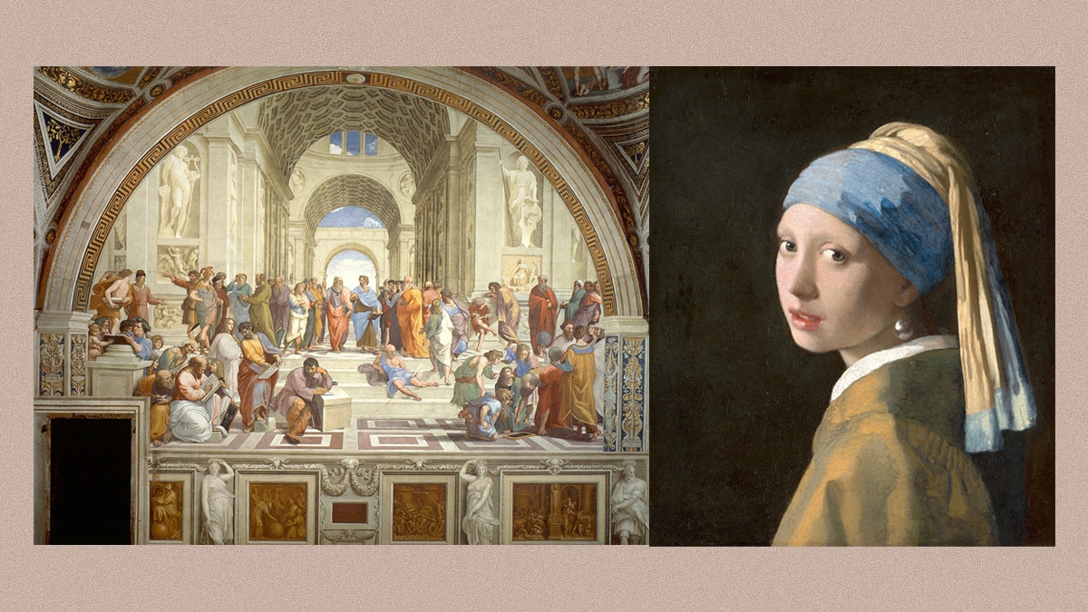 The School of Athens by Raphael and Girl with a Pearl Earring