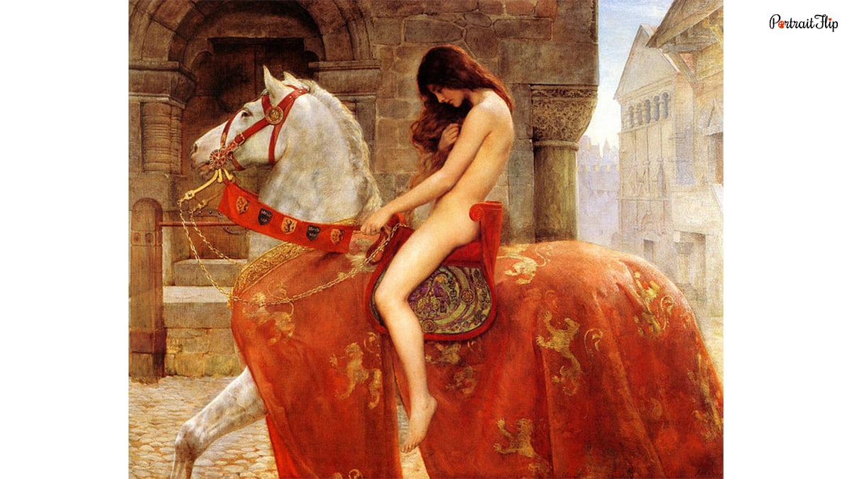 Lady Godiva painting as one of the famous nude paintings