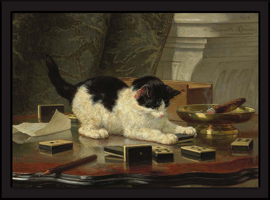 The Cat at Play by Henriette is one the famous cat paintings