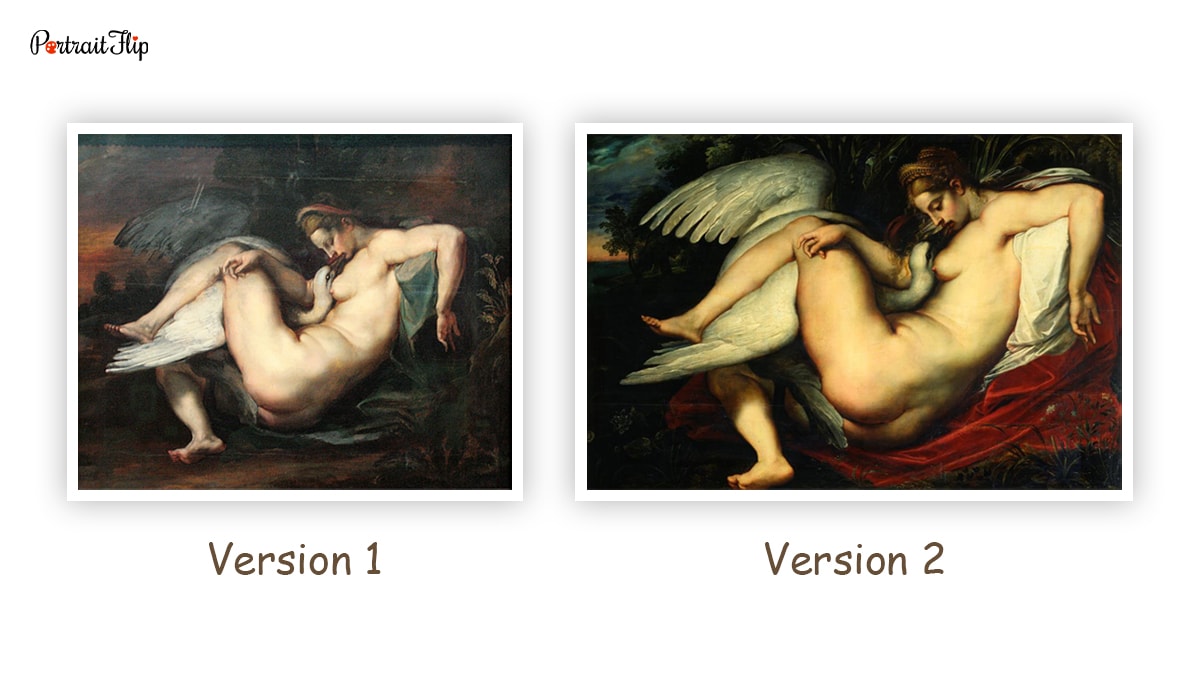 Leda and the Swan painting as one of the famous nude paintings