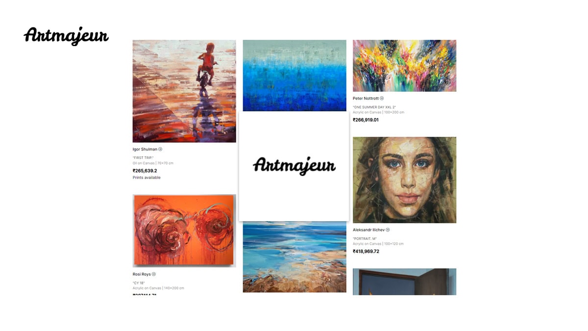 Artmajeur's logo and gallery