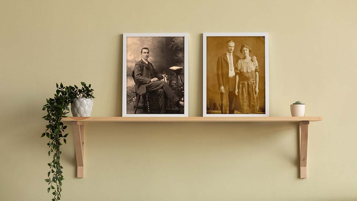 Framing old pictures as a gift for loved ones