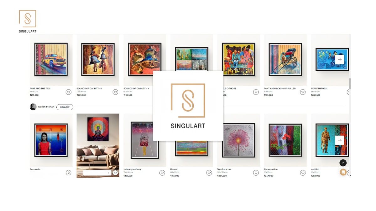 Singulart's logo and gallery