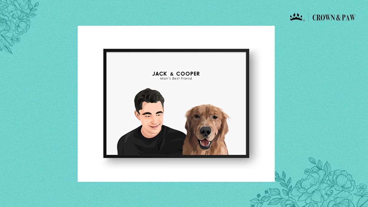 digital art of a man and his dog