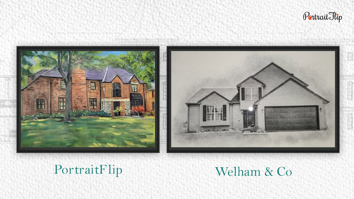 comparison between portraitflip and welham and co house portraits