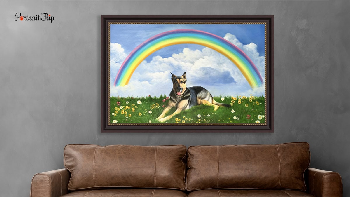 memorial pet portrait of a dog