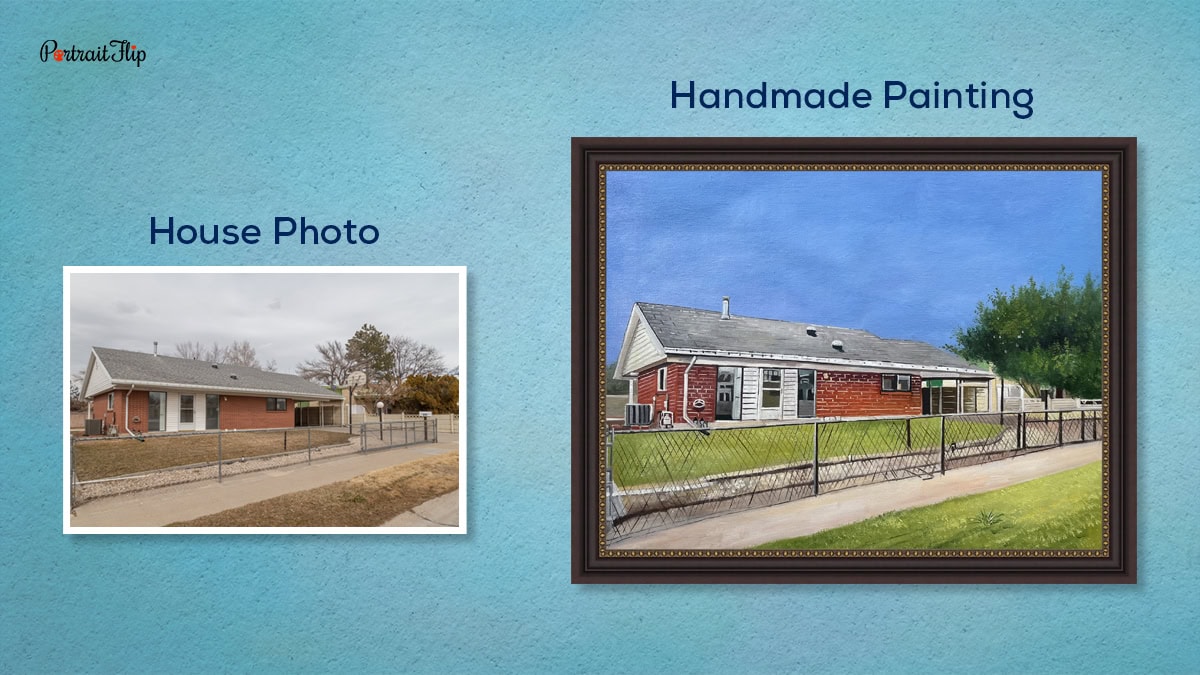 House portrait as a closing gifts from realtors