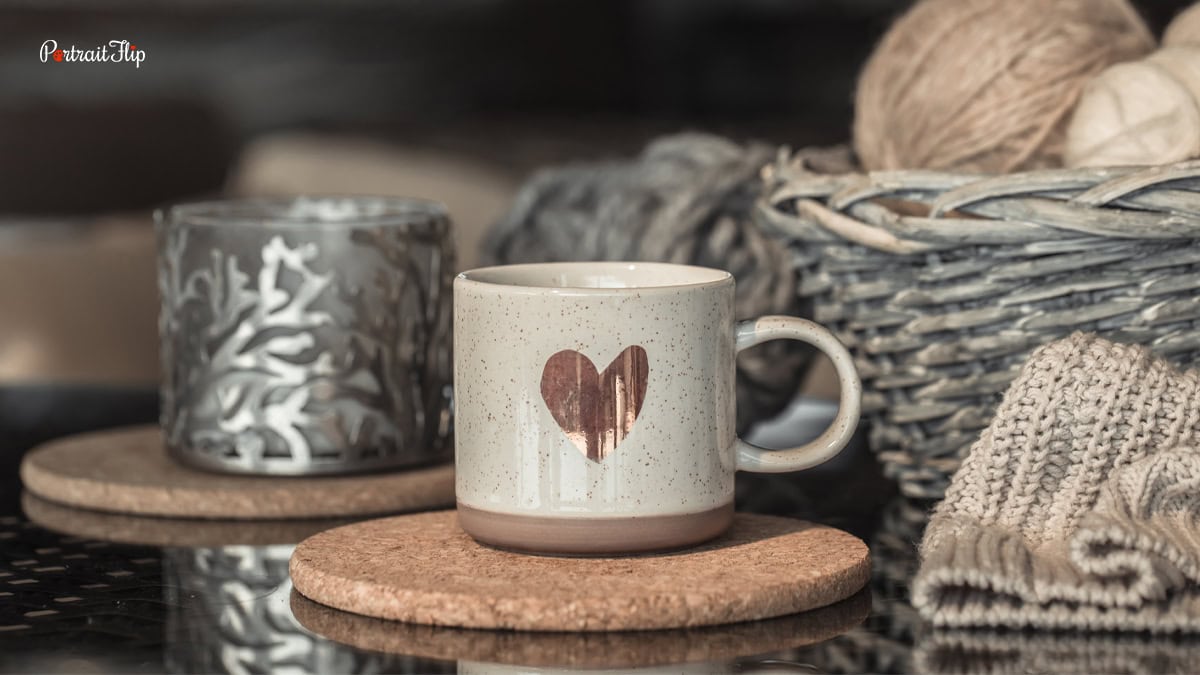 Mug and Coaster as a closing gifts from realtors